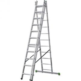 Алюминиевая трехсекционная лестница Новая Высота 3х11 ступеней 2230311 