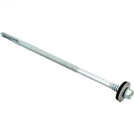 Саморезы для сэндвич-панелей Стройбат 6,3x130 белый цинк 20 шт 293760 