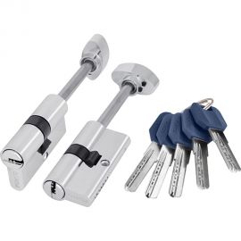 Цилиндровый механизм со штоком PUNTO Z407/80 mm 45+10+25 CP хром 5 кл. 37811 