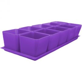 Набор горшков для рассады Пеликан 10 шт. 0330 Фиолетовый 