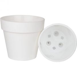 Пластиковый горшок liveingreen Протея 6 л, белый, с вкладкой, диам. 23.5 см, высота 22.5 см ПР25-10 