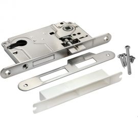 Замок с ригелем под ключевой цилиндр MORELLI цвет-никель L1885 SN 9011251 