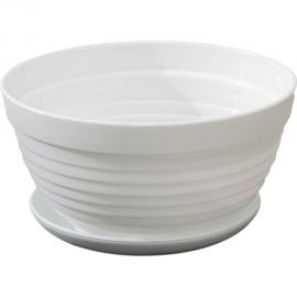 Горшок для цветов с поддоном СИМАЛЕНД Алиса 0.7 л, 15х8 см, белый 4330127 