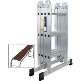 Лестница-стремянка 4x3 трансформер WORKY profi с помостом ARD257725 