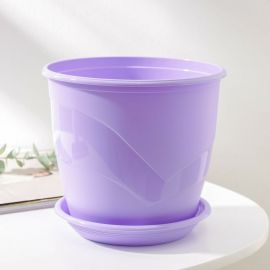 Горшок для цветов с поддоном СИМАЛЕНД Венеция 3.1 л, 19 см, 18 см, лавандовый 4483980 