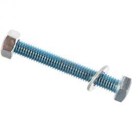 Болт Tech-Krep DIN933 с шестигранной головкой, оцинкованный М8х60 + гайка + шайба 4 шт - пакет 112724 
