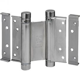 Барная пружинная петля двойного действия ALDEGHI LUIGI SPA 100х37х33 мм, цвет: полированная сталь, к-т: 2 шт + ключ с декоративными шурупами 101AL100B2 