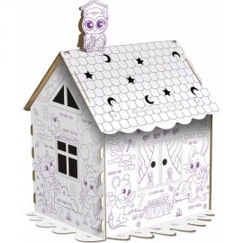 Картонный игровой развивающий домик-раскраска ЮНЛАНДИЯ Развивающий высота 130 см 880359 