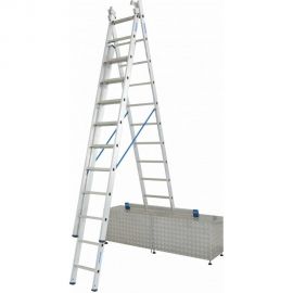 Трехсекционная универсальная лестница KRAUSE STABILO 3 х 10 перекладин с дополнительной функцией 133762 