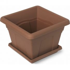 Горшок с поддоном Martika Квадро 8.1 л, 28x28 см, терракотовый С164Т 