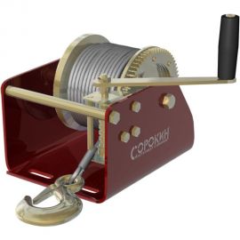 Барабанная лебедка с червячным приводом 0.9т 12м Сорокин 4.10 