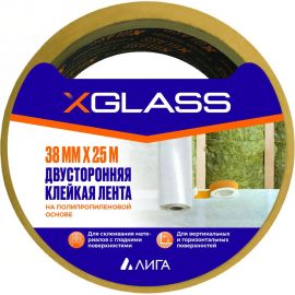 Клейкая лента X-Glass двухсторонняя, полипропилен, 38x25 УТ0007448 