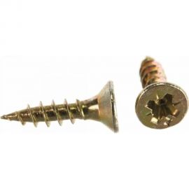 Универсальный саморез КВАДРА 3.5x25 желтый, потайная голова, цинк, уп. 20 шт. 354025208120 