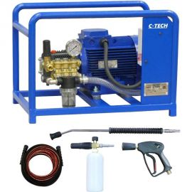 Профессиональная мойка высокого давления C-TECH TR (200 бар, до 900 л/ч, 5.5 кВт) + комплект Практик TR2015ES2E4BP2FM-10-SF60 