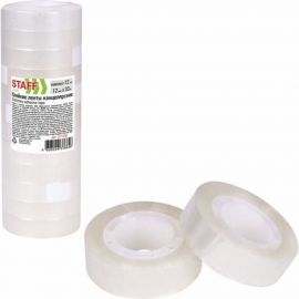 Канцелярские клейкие ленты STAFF 12 мм х 33 м, Classic, 12 шт., прозрачные 271259 