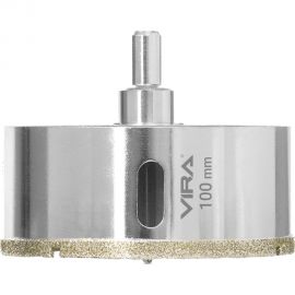 Коронка алмазная по керамике 100 мм, трехгранный хвостовик VIRA 559518 