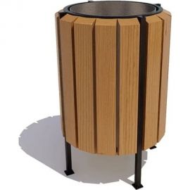 Уличная урна 7 скамеек Гео, сосна, дуб 67040/ГЕО/9005/С_ДУБ 