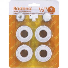 Набор для подключения Radena CN-RA 7 предметов (перех.1х1/2 лев,пр.- по 2 шт, загл, кр.Маевск, ключ) 011090101 