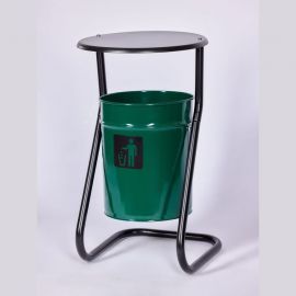 Уличная урна ПРОФМЕТСТИЛЬ с крышкой, зеленая Арт 500 