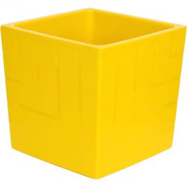 Пластиковый горшок с вкладкой liveingreen КВАДРО медовый диам. 16 см, высота 16 см, 3.3 л КВ16-34 