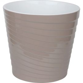 Пластиковый горшок liveingreen Эйс фраппе/белый, 3.8 л, диам. 19 см, высота 17.5 см, с вкладкой ЭС19-90 
