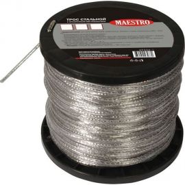 Стальной трос с ПВХ-покрытием MAESTRO D4 мм, L20 м, прозрачный 69552-1 