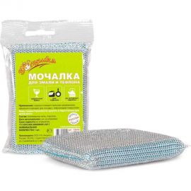 Мочалка для эмали и тефлона Золушка в фольгированной оплетке, 1 шт. 10648 