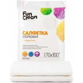 Сухая салфетка для пола из хлопка Fun Clean 70х100 см, 1 шт., белая 6805 