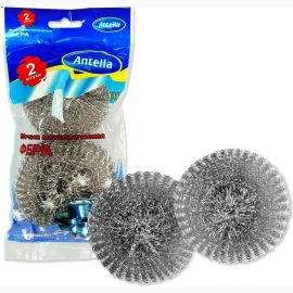 Мочалка для посуды ANTELLA ФЕРА металл., 15 г., 2 шт 3792 