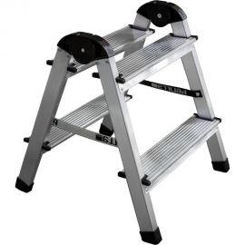 Алюминиевая 2-х ступенчатая двухсторонняя стремянка Perilla 111402 