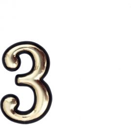 Цифра СКОБЯНОЙ самокл., мал., золото, ""3"" 002637 
