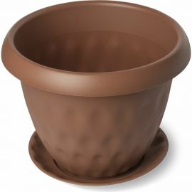 Горшок для растений с поддоном Martika Розетта 1.7 л, диам. 170 мм, терракотовый С126ТЕР 