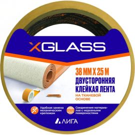 Клейкая лента X-Glass двухсторонняя, ткань, 38x25 УТ0007441 