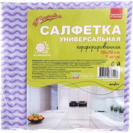 Сухая салфетка из вискозы Золушка перфорированная, 30х30 см, 5 шт. 5645 