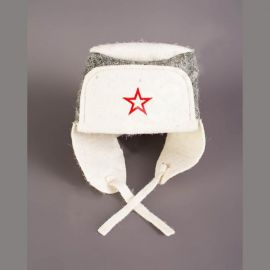 Шапка для бани Бацькина Баня Ушанка со звездой темный верх 10506 