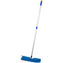 Двусторонняя швабра OfficeClean Professional алюминиевая ручка 75-130 см, насадка МОП микрофибра 40см 266761 