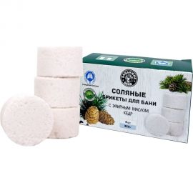 Соляные брикеты для бани с эфирным маслом Кедр Бацькина баня 350 г 23017 