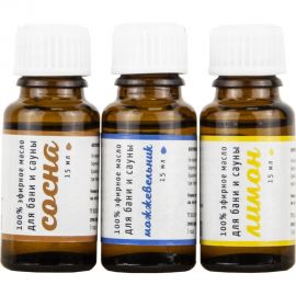 Набор эфирных масел Банная линия Сосна, Можжевельник, Лимон, 3x15 мл 11-496 