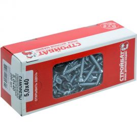 Универсальные саморезы Стройбат 5,0x 40 белый цинк 200 шт 075581 