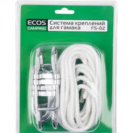 Система креплений для гамака Ecos FS-02 2 веревки, 2 крючка, 2 стопора 101180 