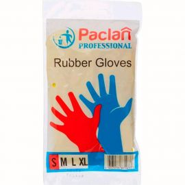Хозяйственные перчатки PACLAN Professional латекс, х/б напыление, размер M, желтые 602489 