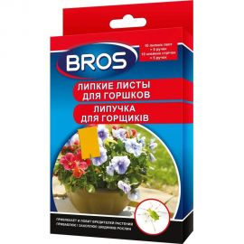 Клеевая ловушка от насекомых Bros для горшков с держателями, желтая, 10 штук 725533 