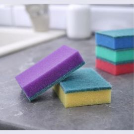 Бытовая губка Доляна Стандарт с чистящим слоем, 5 шт, 9х6х2,5 см 672772 