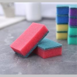 Бытовая губка Доляна Эконом с чистящим слоем, 10 шт, 7.5х4.5х2.5 см гх002 672767 