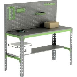 Стол металлический Metalex 750x1000x500 + перфопанель с комплектом аксессуаров MMPRIA751050 