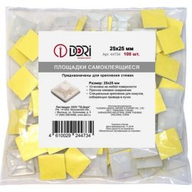 Самоклеящаяся площадка для крепления стяжек DORI 25х25 мм белая упаковка 100 шт 44734 