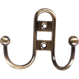 2-х рожковый крючок СКОБЯНОЙ прут. бронза 002420 