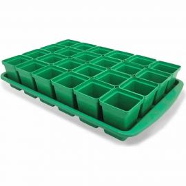 Комплект для рассады ЛЕТО Урожай-24 пластик, 24 стакана, поддон, 47x29x9 см 6790 