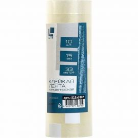 Канцелярская клейкая лента LITE 15 мм, 33 м, прозрачная S15x33LP 