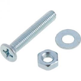 Винт с потайной головкой Невский Крепеж DIN 965 оцинк., М5x25 + гайка + шайба, 11 шт. 814063 